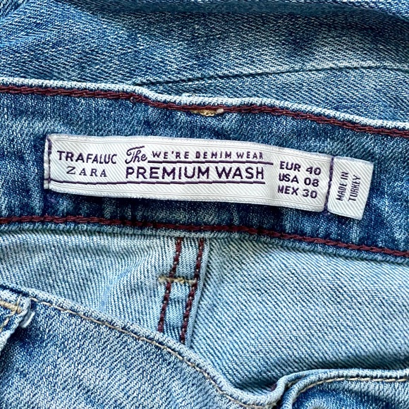 ZARA TRAFALUC PREMIUM WASH BAGGY DISTRESSED JEANS - Picture 7 of 9